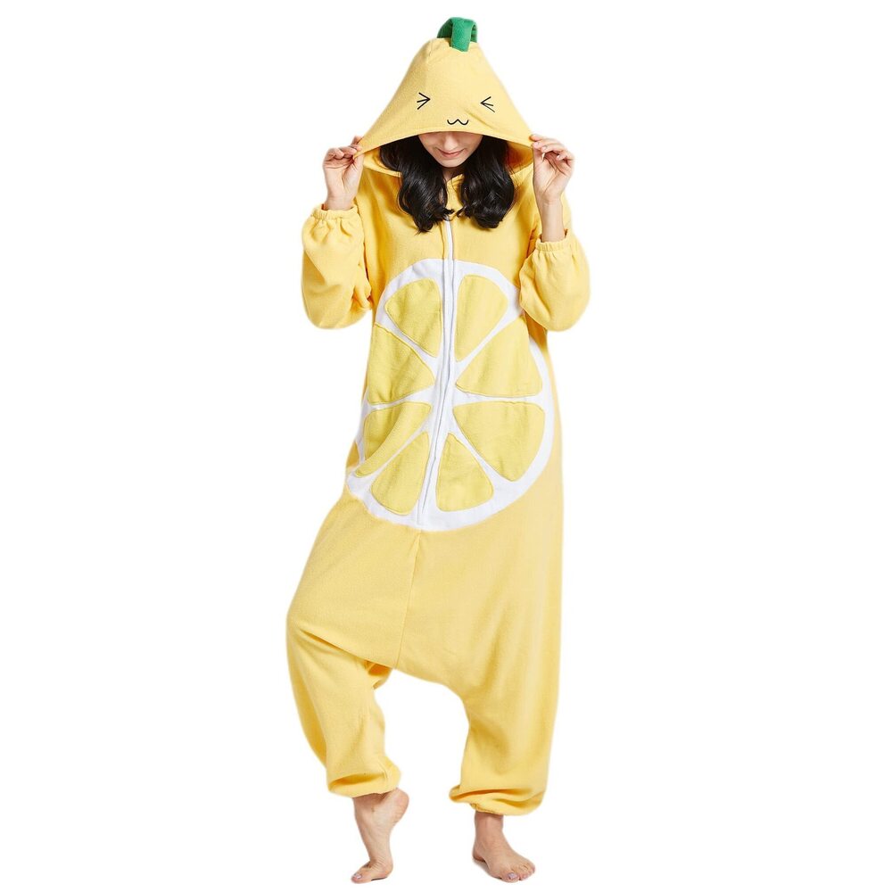 1459 Adult Lemon Onesie Pajamas Halloween Christmas Animal Cosplay Costume